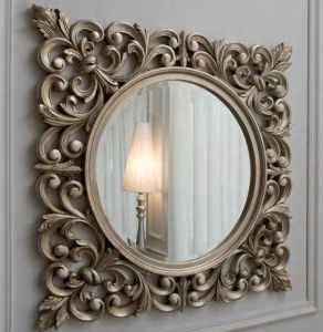 Square wood mirror
