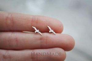 Tiny stud earrings birds