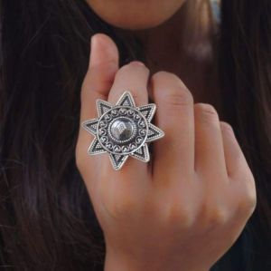 Tribal ring for women - eight-pointed star