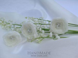 Шпильки для волосся "Білі троянди"