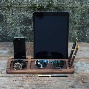 Wood organizer "Stand for your tablet and smartphone"