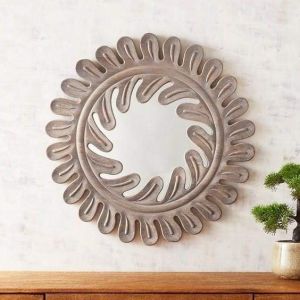 Wooden home décor mirror