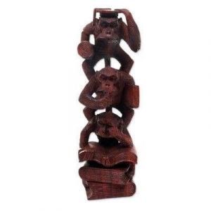 Фігурка з дерева "Три мудрі мавпи"